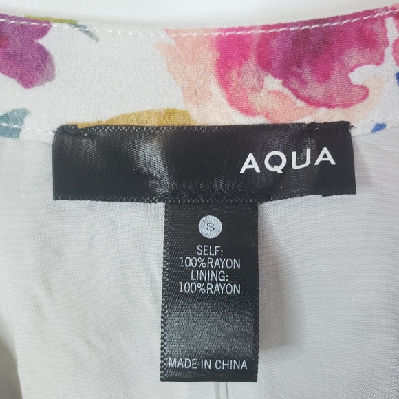 AQUA Floral Sleeveless Belted Rayon Midi Dress - Picture 8 of 9